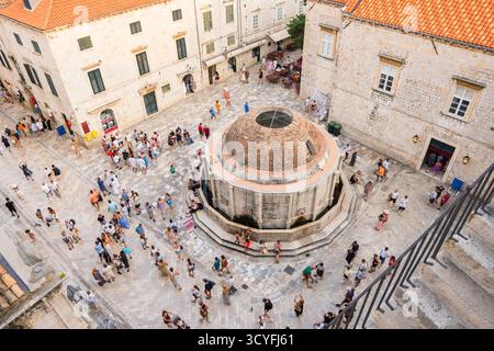 Onofrios Brunnen, historische Hauptstraße Dubrovnik Stockfoto