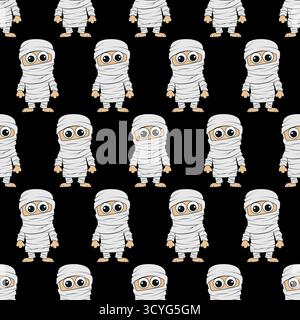 Nahtloses Muster mit süßer Mumie. Stock Vektor
