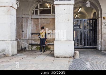 Royal Horse Guards Ställe bei Horse Guards, Whitehall. London, Vereinigtes Königreich, 9. Juli 2023 Stockfoto