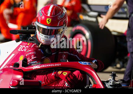 Charles Leclerc (MON) - Scuderia Ferrari - Ferrari SF-25 - Ferrari während des Sprintrennens der Formel 1 MSC Cruises, USA. September 2025. Grand Prix 2025, Austin, TX, USA, 16. Bis 19. Oktober 2025. Runde 19 der FIA Formel-1-Weltmeisterschaft 2025. (Foto: Alessio de Marco/SIPA USA) Credit: SIPA USA/Alamy Live News Stockfoto