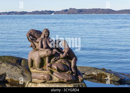 Nuuk Mutter des Meeres Statue Stockfoto