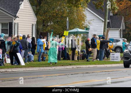 No Kings Rally, Greenville Michigan, USA, 18. Oktober 2025 Stockfoto