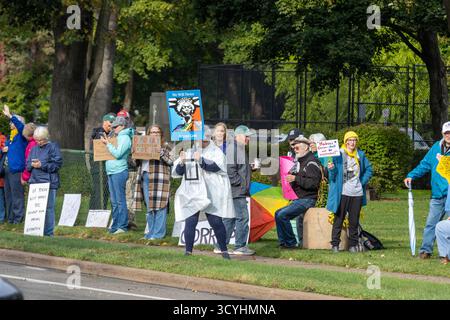 No Kings Rally, Greenville Michigan, USA, 18. Oktober 2025 Stockfoto