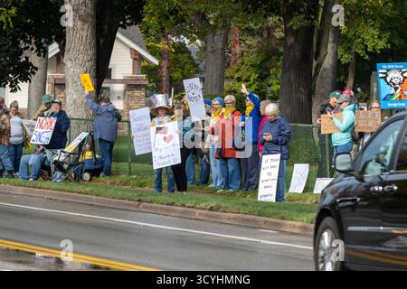 No Kings Rally, Greenville Michigan, USA, 18. Oktober 2025 Stockfoto
