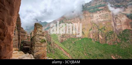 Blick von der Abuna Yemata Guh Kirche in der Nähe von Megab auf Äthiopien Stockfoto