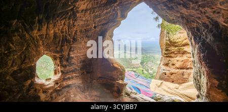 Blick von der Abuna Yemata Guh Kirche in der Nähe von Megab auf Äthiopien Stockfoto