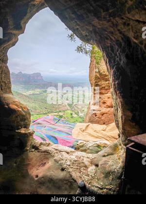 Blick von der Abuna Yemata Guh Kirche in der Nähe von Megab auf Äthiopien Stockfoto