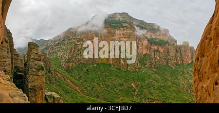 Blick von der Abuna Yemata Guh Kirche in der Nähe von Megab auf Äthiopien Stockfoto