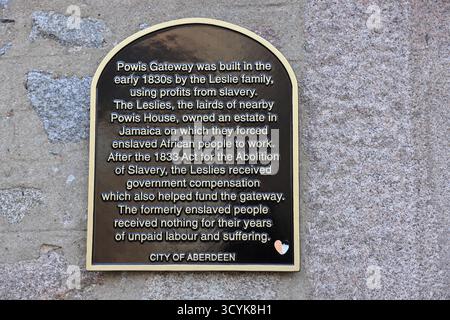 Powis Gateway, heute Eigentum der University of Aberdeen, wurde Anfang der 1830er Jahre von der Familie Leslie erbaut und nutzte Profite aus der Sklaverei in Jamaika. Stockfoto