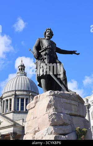 Die Statue von Braveheart William Wallace, einem schottischen Ritter, einer der wichtigsten Führer während des ersten schottischen Unabhängigkeitskrieges, wurde 1305 gefangen genommen. Stockfoto