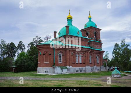 Valaam Island, Russland - 25. August 2025: Kirche der Auferstehung Christi in der Auferstehungsskete des Klosters Valaam auf der Insel Valaam in K Stockfoto