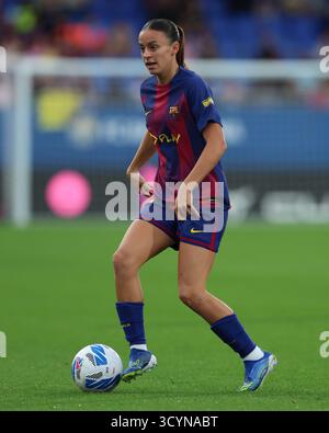 Barcelona, Spanien. Oktober 2025. Clara Serrajordi vom FC Barcelona während des Spiels der La Liga F zwischen dem FC Barcelona und Granada CF spielte am 19. Oktober 2025 im Johan Cruyff Stadium in Barcelona, Spanien. (Foto: Miguel Marruffo/PRESSIN) Credit: PRESSINPHOTO SPORTS AGENCY/Alamy Live News Stockfoto