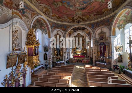 Kirche Lermoos, Schiff Lermoos Tiroler Zugspitz Arena Tirol, Tirol Österreich Stockfoto