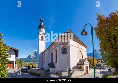 Kirche Lermoos Lermoos Tiroler Zugspitz Arena Tirol, Tirol Österreich Stockfoto