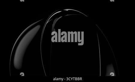 Abstrakte schwarze Kurven auf dunklem Hintergrund Stockfoto