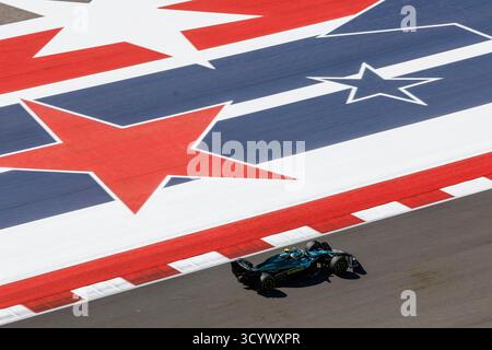 Austin, Vereinigte Staaten. Oktober 2025. F1 GP of America, Austin, Nr. 14 Fernando Alonso (ESP), Aston Martin Aramco Formel-1-Team, Aston Martin AMR25, Mercedes Credit: dpa/Alamy Live News Stockfoto