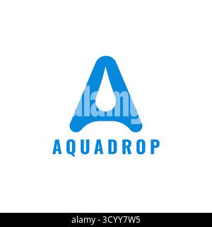 Kreativer Buchstabe A mit Wassertropfen-Logo. Modernes Vektorsymbol, perfekt für Unternehmen, Öko, Wasser, Branding Stock Vektor