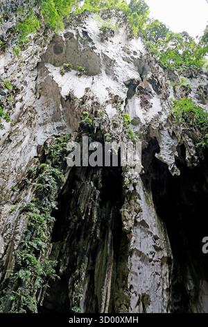 Eingang zur Kalksteinhöhle, Batu-Höhlen, in der Nähe von Kuala Lumpur, Malaysia Stockfoto