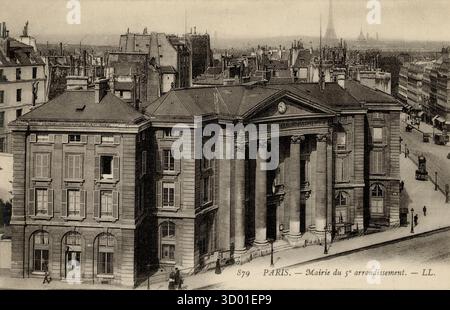 Paris, 5. Arrondissement französisches Departement : 75 - Region Paris : Ile-de-France Vintage-Postkarte. Ende des 19. Bis Anfang des 20. Jahrhunderts Stockfoto
