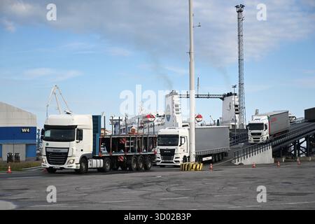 Tallinn, Estland - 25. Juli 2024: Muuga Hafen in der Nähe von Tallinn in Estland. Stockfoto