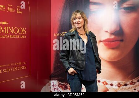Madrid, Spanien. Oktober 2025. Natali Poza nimmt an der Fotokonferenz zur Premiere von „Los Domingos“ im Paz-Kino in Madrid Teil. Quelle: SOPA Images Limited/Alamy Live News Stockfoto