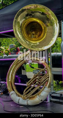 Musikinstrument Sousaphon Nahaufnahme Stockfoto
