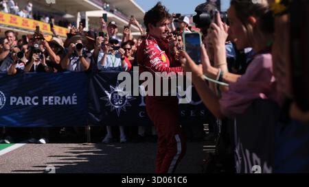 Austin, Tx, USA. Oktober 2025. Oktober 2025: Charles Leclerc #16 beim F1 2025 Grand Prix der Vereinigten Staaten in Austin, Texas. Jason Pohuski/BMR (Credit Image: © Jason Pohuski/BMR via ZUMA Press Wire) NUR REDAKTIONELLE VERWENDUNG! Nicht für kommerzielle ZWECKE! Stockfoto
