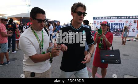 Austin, Tx, USA. Oktober 2025. Oktober 2025: George Russell #63 beim F1 2025 Grand Prix der Vereinigten Staaten in Austin, Texas. Jason Pohuski/BMR (Credit Image: © Jason Pohuski/BMR via ZUMA Press Wire) NUR REDAKTIONELLE VERWENDUNG! Nicht für kommerzielle ZWECKE! Stockfoto