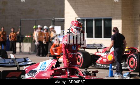 Austin, Tx, USA. Oktober 2025. Oktober 2025: Charles Leclerc #16 beim F1 2025 Grand Prix der Vereinigten Staaten in Austin, Texas. Jason Pohuski/BMR (Credit Image: © Jason Pohuski/BMR via ZUMA Press Wire) NUR REDAKTIONELLE VERWENDUNG! Nicht für kommerzielle ZWECKE! Stockfoto