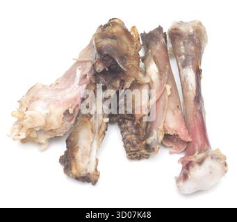 Hühnerknochen isoliert auf weißem Hintergrund Stockfoto