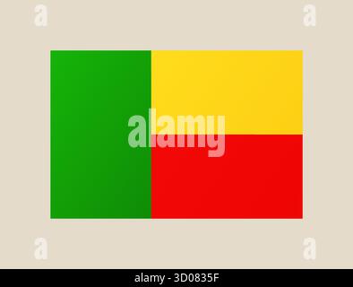 benin-Flaggenvektor-Illustration. Modernes, lebendiges Flaggenemblem in authentischen Nationalfarben. Isolierte Vektorkonstruktion. Stock Vektor