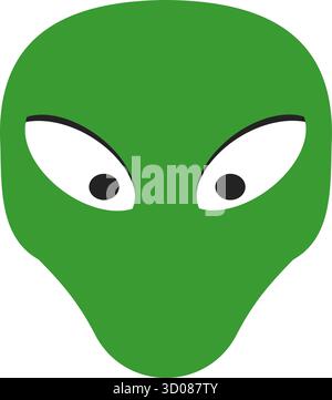 Alien-Gesichtsbilder auf weißem Hintergrund. Stock Vektor