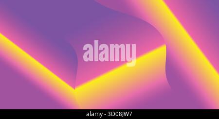 Abstrakter, lebendiger Hintergrund mit glatten Verläufen in violetten und gelben Tönen. Stock Vektor