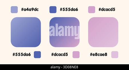 Verlaufskollektion, glänzendes Regenbogenhologramm. Holographische Folienstruktur, grün, gelb, braun abgestuft. Katalog der Beispielpaletten in RGB-HEX. Vektor Stock Vektor