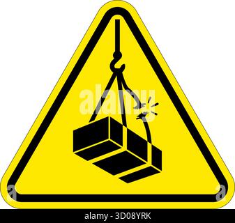 Klassische Gefahr Überlast Gefahrenwarnung Baustellenzeichen im gelben Dreiecksymbol Vektor isoliert auf transparentem Hintergrund Stock Vektor