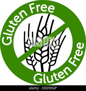 Einfacher glutenfreier Symbolvektor ohne Weizen isoliert auf transparentem Hintergrund Stock Vektor