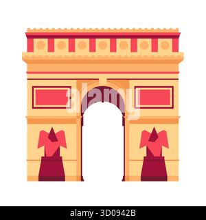 Arc de Triomphe in Paris - farbenfroher, flacher Designstil Stock Vektor