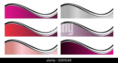 Rosafarbene Unterseiten-Briefbogen-Trennblätter, Business Separator Footer Illustration in femininen Farben Stock Vektor