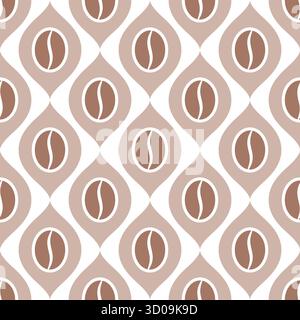 Nahtloses Kaffeemuster. Wiederholte, stilvolle Kaffeepatern für Papier-, Kunststoff- und Keramikbecher. Modernes, nahtloses Design für Café-Branding, Pack Stock Vektor