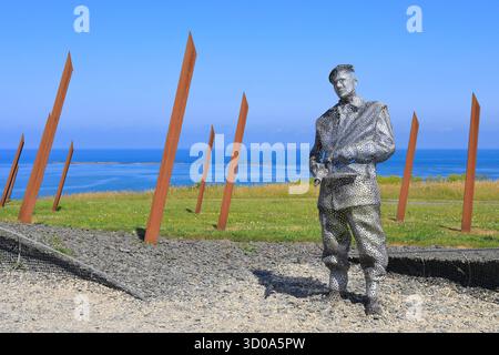 Frankreich, Calvados (14), Arromanches-les-Bains, Garten der Erinnerung (D-Day Garden), gewidmet britischen Soldaten, die an den Landungen in der Normandie teilgenommen haben Stockfoto