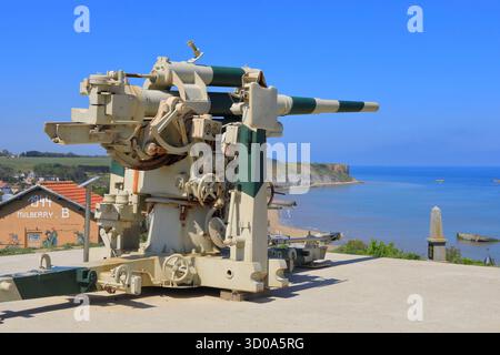 Frankreich, Calvados (14), Arromanches-les-Bains, Garten der Erinnerung (D-Day Garden), gewidmet britischen Soldaten, die an den Landungen in der Normandie teilgenommen haben Stockfoto