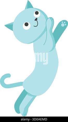 Vektor Katze Haustier springt und spielt Bettelnahrungssymbol Stock Vektor