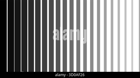Linien-Halbton-Verlaufstextur. Gestreifte Abstufungsübergangsgitter. Hintergrund der vertikalen Linie verblassen. Schwarzes paralleles Linienmuster für die Konstruktion. Vektor Stock Vektor