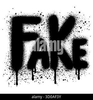 Graffiti Fake Text in Schwarz über weiß gesprüht. Stock Vektor
