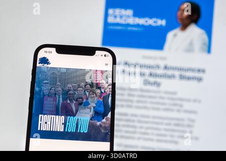 Logo der Politischen Website der Konservativen Partei in großbritannien Stockfoto