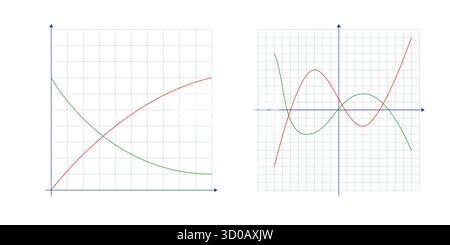 Rechteckige Koordinatenebene mit X- und Y-Achsen. Leeres mathematisches Rasterlayout. Vektorkartesisches System für Geometrie oder Algebrahintergrund. Bildungsmaßstab Stock Vektor