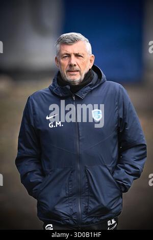 Genk, Belgien. Oktober 2025. Genks Torhüter-Trainer Guy Martens wurde während eines Trainings der belgischen Fußballmannschaft KRC Genk am Mittwoch, den 22. Oktober 2025, in Genk gezeigt. Das Team bereitet sich auf das morgige Spiel gegen den spanischen Real Betis Balompie vor, das dritte Spiel (von 8) in der Liga-Phase der UEFA Europa League. BELGA FOTO JOHAN EYCKENS Credit: Belga News Agency/Alamy Live News Stockfoto
