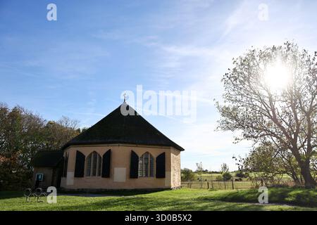Insel Rügen 13.10.2025, Vitt auf Rügen, Kapelle in dem kleinen Fischerdorf *** Insel Rügen 13 10 2025, Vitt auf Rügen, Kapelle im kleinen Fischerdorf Stockfoto