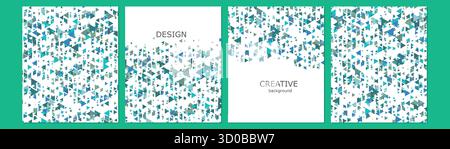 Satz von Vektor-Cover Notebook-Design. Abstract rainbow minimal Triangles Halbton Template Design für Notizbuch Papier, Copybook Broschüren, Buch Stock Vektor