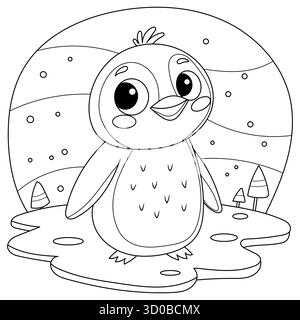 Pinguin Malbuch für Kinder Stock Vektor